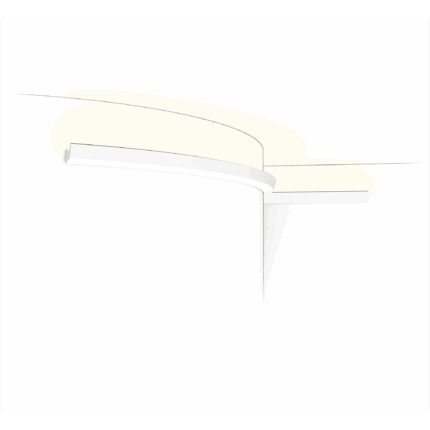 Гибкий карниз Orac Decor CX189F с LED-подсветкой на закруглённой стене