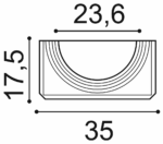 Креслення підстави Orac Decor K1131: 35 × 17,5 см