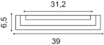 Чертёж основания пилястры Orac Decor K254: 39 × 6,5 см