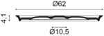 Чертёж розетки Orac Decor R76: диаметр 62 см, высота 4,1 см